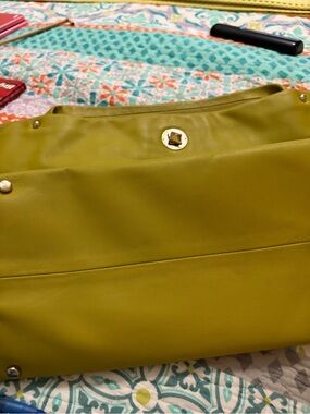Lime Green Women's leather Bag - Designer Style Kate Spade vintage -